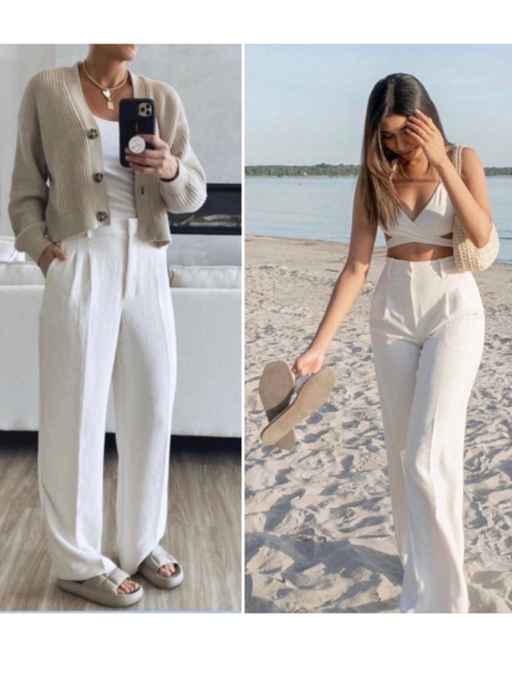 Wilfred Aritzia The Effortless Pant Size 12 Light Birch Wide Leg Trousers - Picture 13 of 15